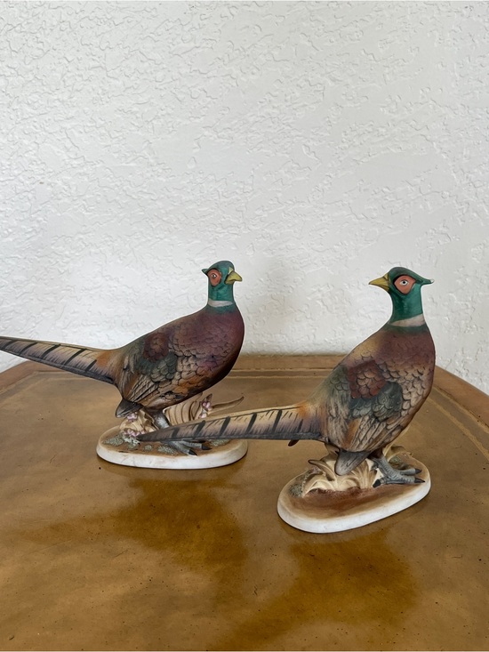 Lefton China Other - Vintage Lefton KW769 Pheasant Figurines Pair Bisque Porcelain Hand Painted Japan
